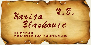 Marija Blašković vizit kartica